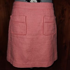 LOFT lined 2 pocket coral/pink mini skirt